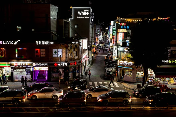 Suwon Jižní Korea Června 2017 Korejský Noční Život Lidé Kráčející — Stock fotografie