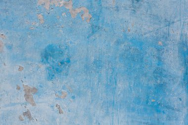 Mavi boyalı eski beton duvar. Soyut grunge doku arkaplanı