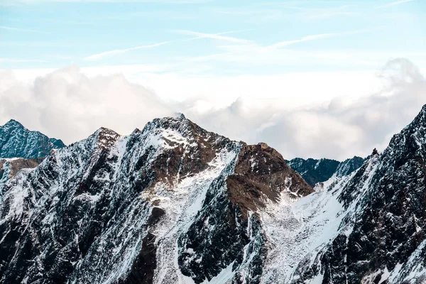 Paisagem Alta Montanha Rochosa Bela Vista Panorâmica Monte Estância Esqui — Fotografia de Stock