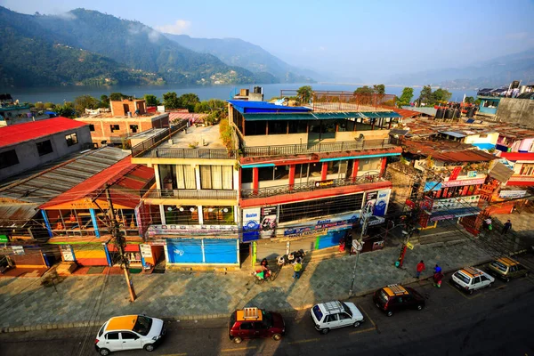Pokhara Népal Novembre 2018 Marchand Fruits Descend Rue Tôt Matin — Photo