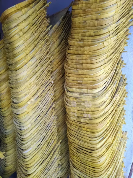 Bellissimi Prodotti Bambù Fatti Mano Nei Mercati Indiani — Foto Stock