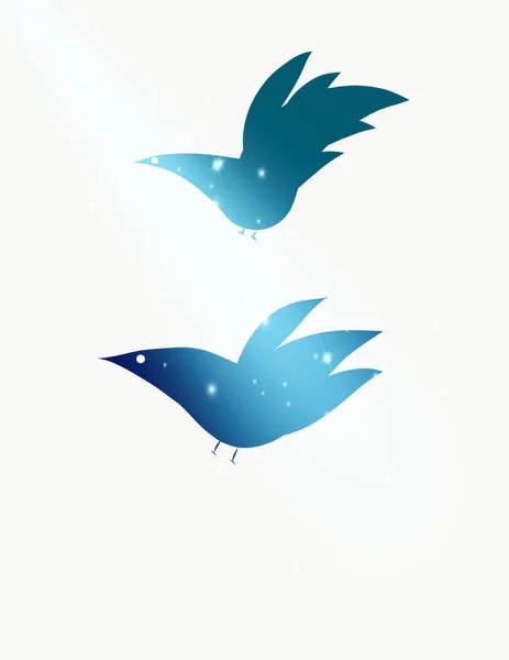 Ilustração Aves Voadoras Casal — Fotografia de Stock