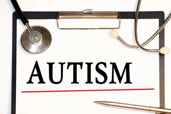 Ordskrivning Text Autism Affärsidé För Autism Medvetenhet Som Bedrivs Sociala — Stockfoto