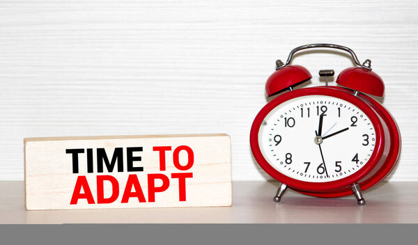 Время адаптировать слова на деревянных блоках. новое нормальное понятие слова. Концепция бизнес-кризиса.