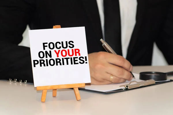 Concentre Suas Prioridades Conceito Pessoal Negócios — Fotografia de Stock