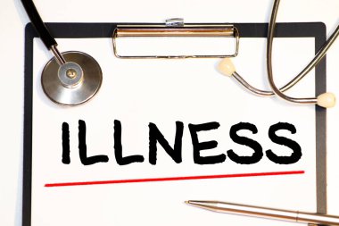 Soyut bir geçmişi olan el yazısı hastalığı. DiAGNOSIS kelimesi konsept olarak kelimenin anlamını temsil eder.