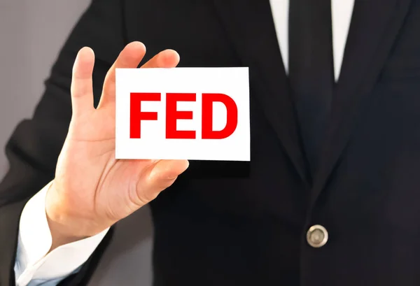 Texto Escrito Por Fed Concepto Negocio Para Agente Federal Funcionario —  Fotos de Stock