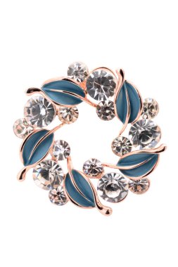 beyaz bir arka plan üzerinde yaprakları ile yuvarlak broş