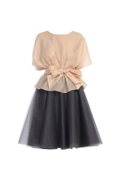 ile üzerine beyaz izole bir etek bluz