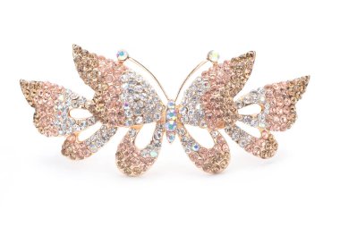 broş ile üzerine beyaz izole kelebek