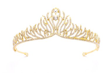 beyaz izole Pırlantalı altın diadem