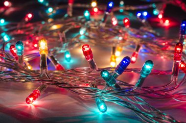 renkli parlak garland makro