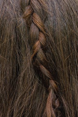 Saçlı örgü. Yakın çekim. 