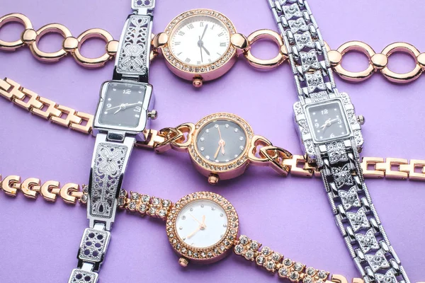 Conjunto Relojes Pulsera Las Mujeres Aislados —  Fotos de Stock