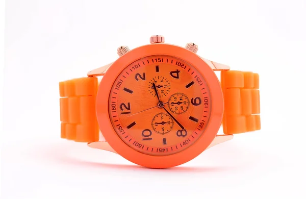 Reloj Naranja Uniskes Sobre Fondo Blanco —  Fotos de Stock