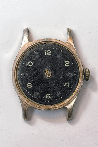 Vintage Vecchio Orologio Polso Sfondo Bianco — Foto Stock