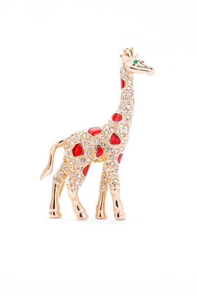 Giraff Brosch Vit Bakgrund — Stockfoto