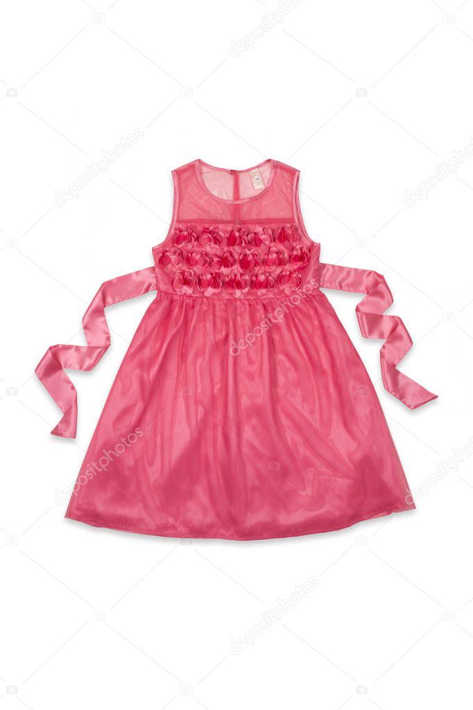 red baby dress on a white background
