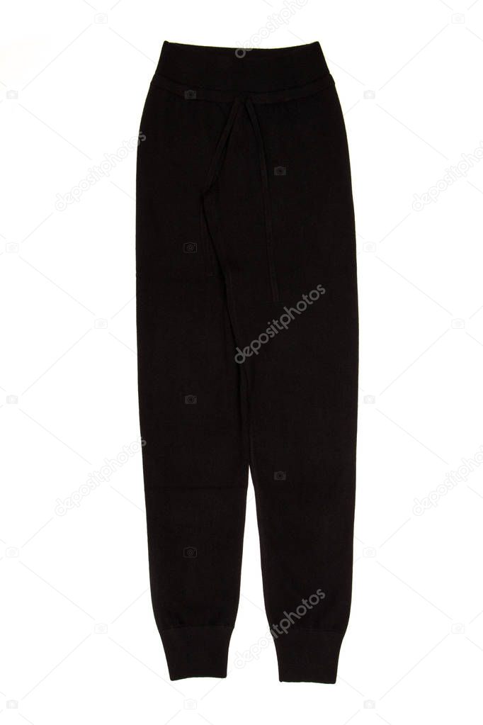 black women's pants on a white background