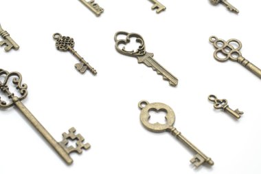 Beyaz arka plan üzerinde izole vintage anahtar