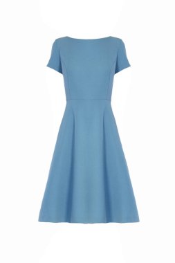 beyaz izole mavi elbise