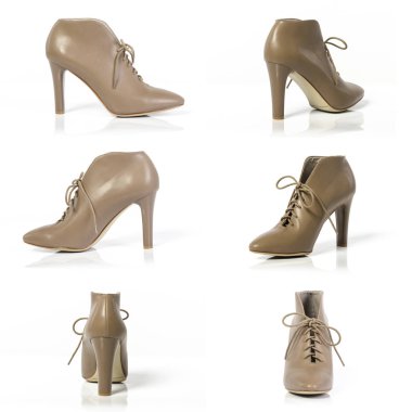 beyaz bir arka plan üzerinde farklı açılardan bej çizme