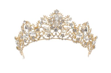 beyaz izole Pırlantalı altın diadem
