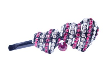 saç tokası beyaz izole kalp