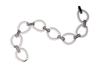 beyaz bir arka plan üzerinde beyaz Bileklik