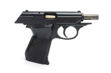 beyaz izole açık kaydıraklı tabanca
