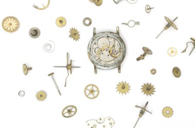 Eski mekanik ayrıntıları ve saatler doku