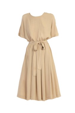 bej elbise beyaz izole