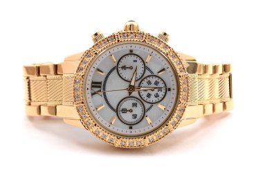 beyaz arkaplanda kol saati