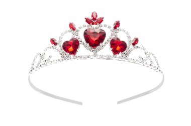 Gümüş crown kupa, yakut ve üzerinde beyaz izole elmas