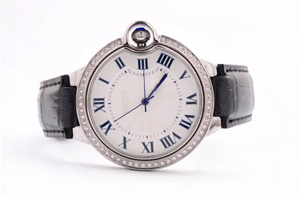 Vrouwen Horloge Witte Achtergrond — Stockfoto