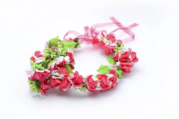 Wreath Red Roses Isolated White — Stock Photo, Image