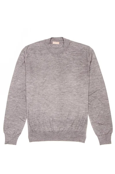 Gray Men Sweater White Background — Stock Photo, Image