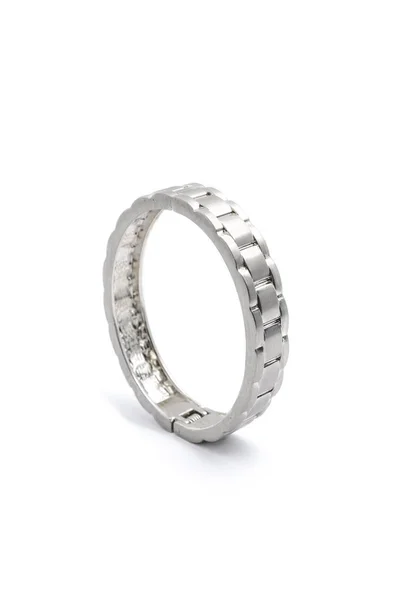 Silver Bracelet Strap White Background — Stock Photo, Image