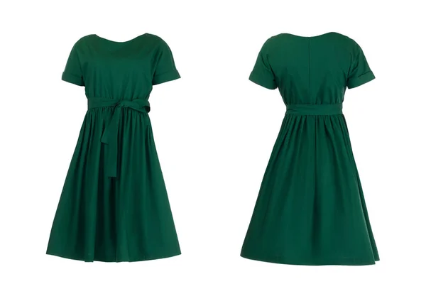 Зеленое Платье Изолировано Белом — стоковое фото