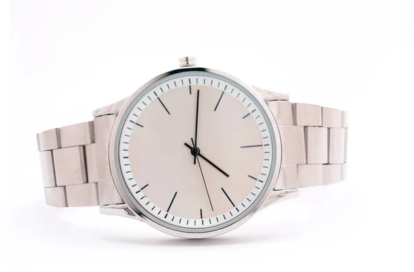Mannen Horloges Een Witte Achtergrond — Stockfoto