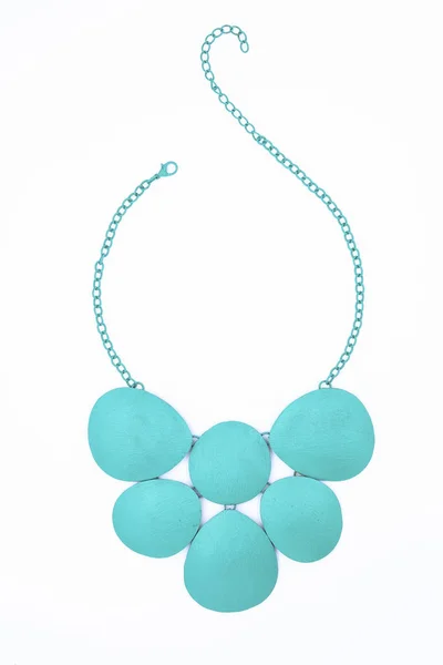 Turquoise Necklace Isolated White — Stock Photo, Image