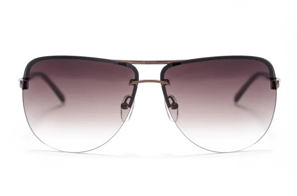 Sonnenbrille Eisernen Rahmen Mit Braunem Glas Isoliert Auf Weiß — Stockfoto