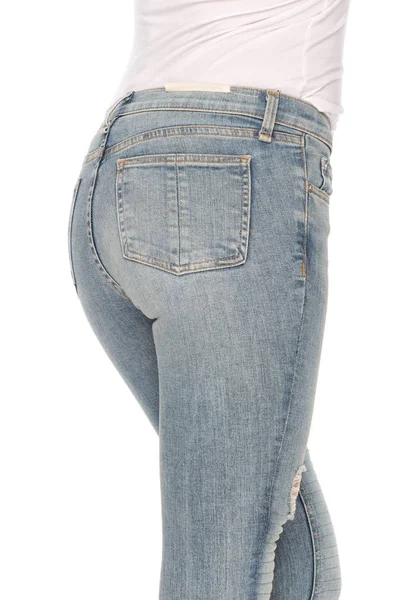 Blue Jeans Woman Rear View — Stock Photo, Image