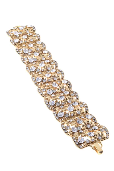Gold Bracelet White Background — Stock Photo, Image