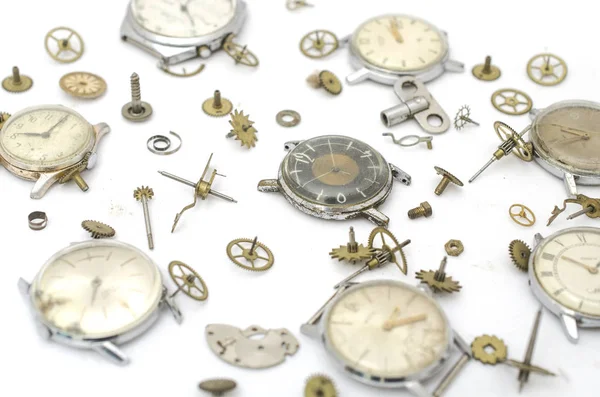 Textura Los Viejos Detalles Mecánicos Relojes — Foto de Stock