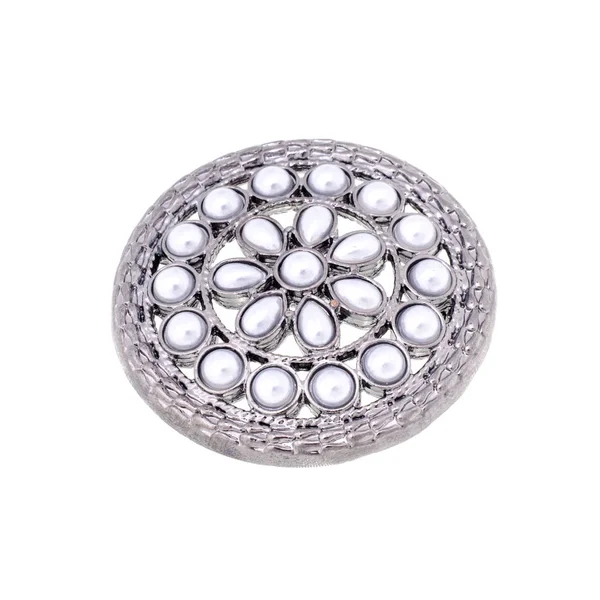 Brooch Pearls Isolated White — Stock Photo, Image