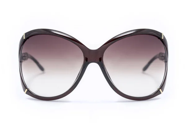 Kvinnors Solglasögon Med Bruna Glas Isolerade Vit — Stockfoto