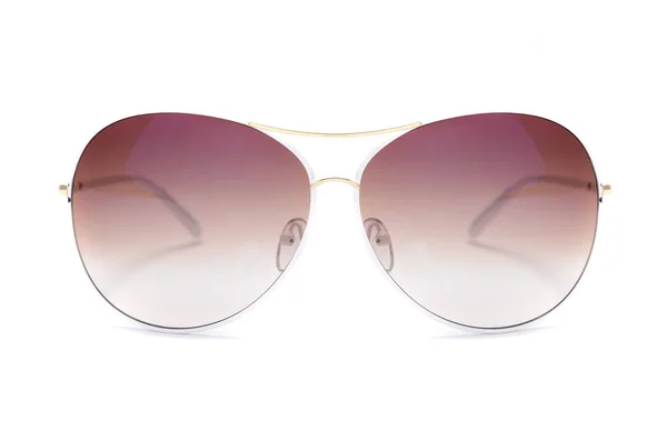 Okulary Przeciwsłoneczne Ramie Żelaza Brązowego Szkła Białym Tle — Zdjęcie stockowe