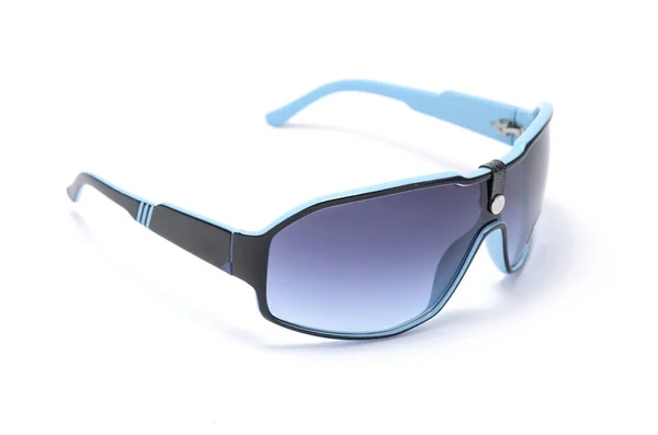 Gafas Sol Montura Azul Oscuro Con Cristal Azul Aislado Blanco — Foto de Stock