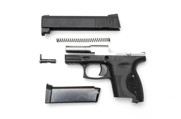Disassembled Gun White Background — Stock Photo, Image